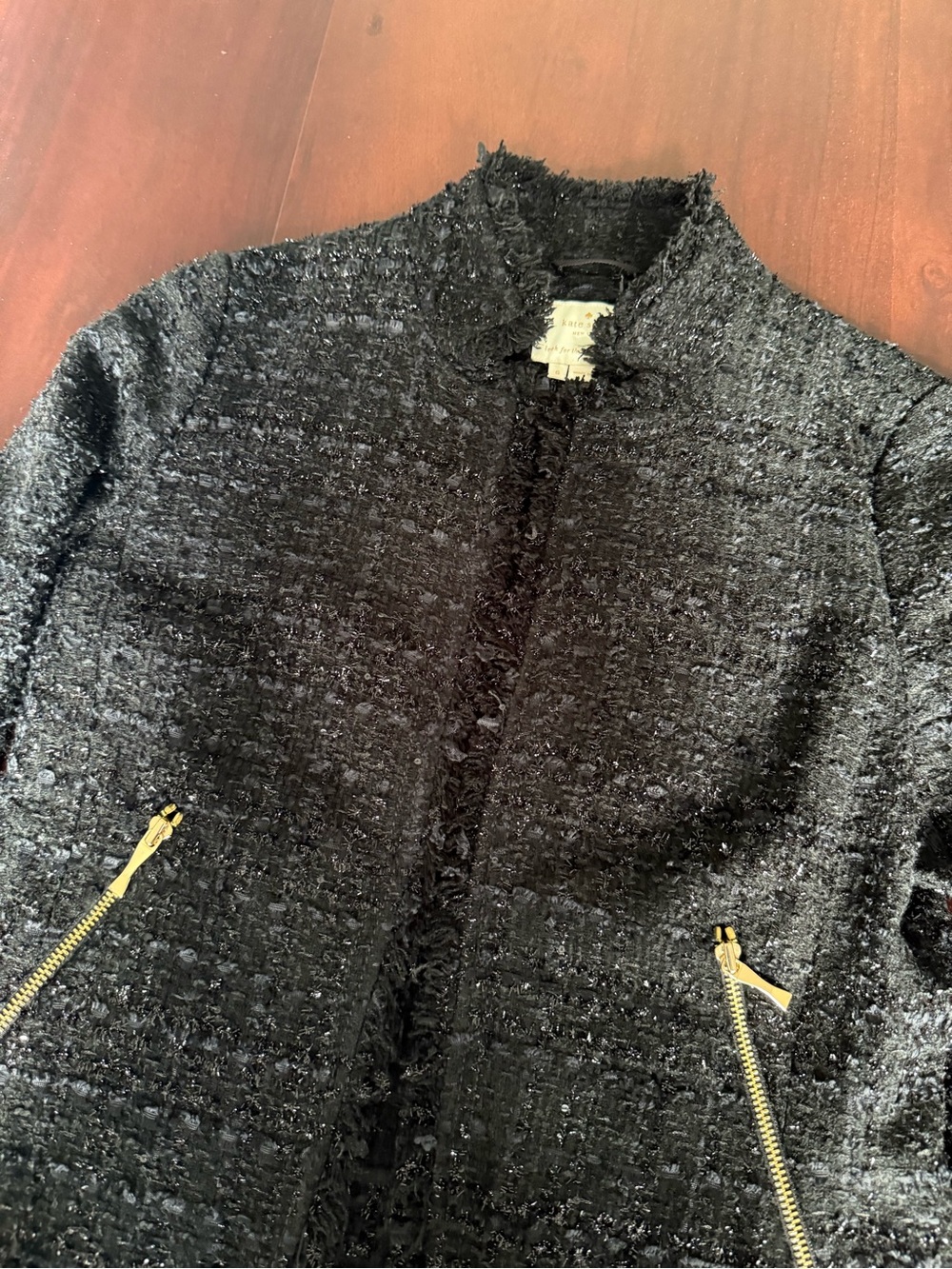 Kate Spade Black Tweed Women's Cropped Jacket - Picture 8 of 11